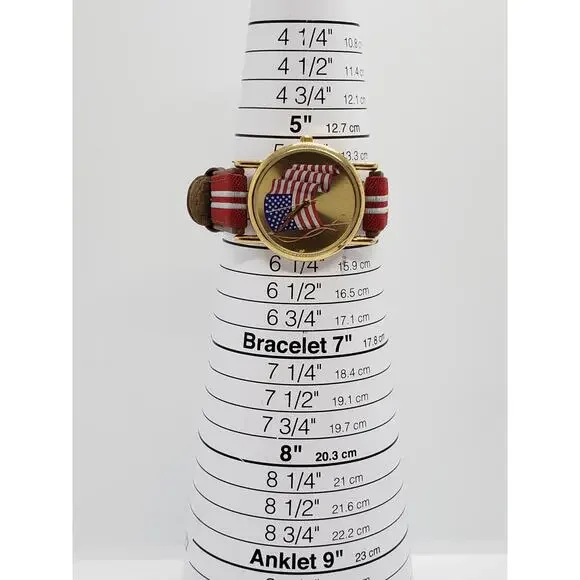 Valdawn American flag men's watch. Flag on face. F69155-1 Working watch